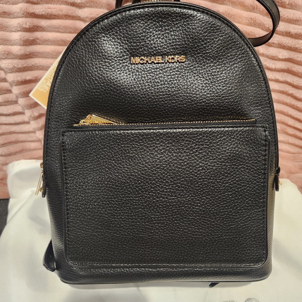 Michael Kors Black Leather Backpack